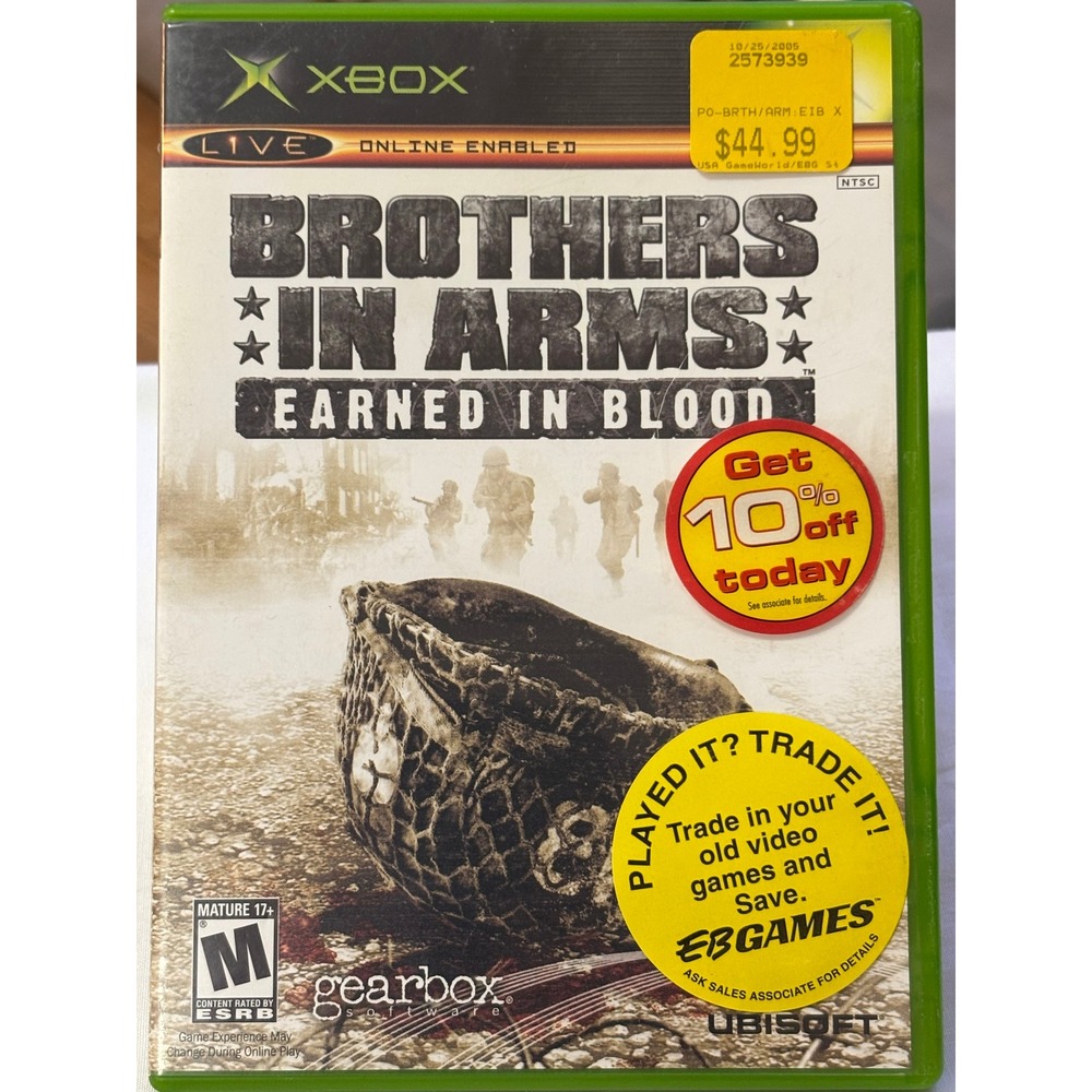 Xbox Brothers in Arms Earned in Blood Video Game Disc Complete CIB‎ *No Booklet*